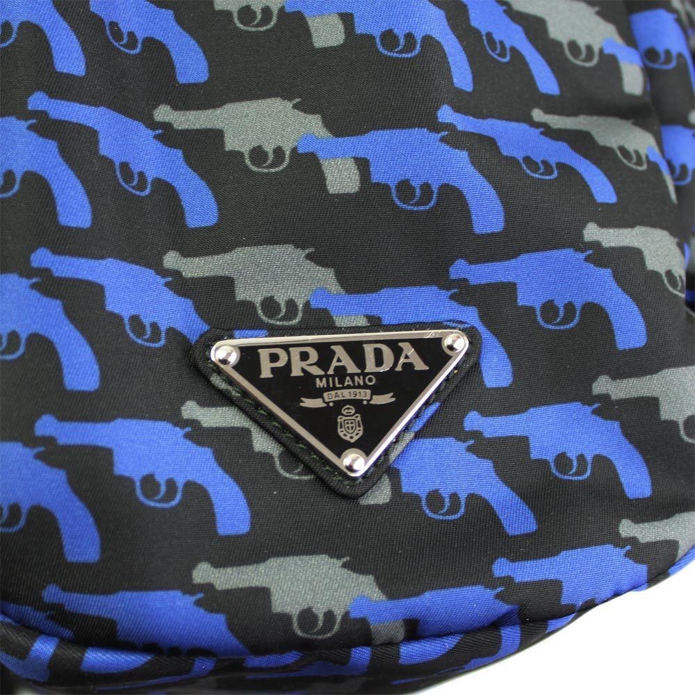 Prada Pistol Pattern Nylon Backpack Blue Multicol… - image 6